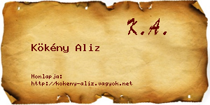 Kökény Aliz névjegykártya
