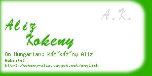 aliz kokeny business card